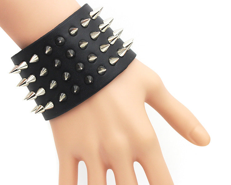 Four Row Spiked Metal Cuff