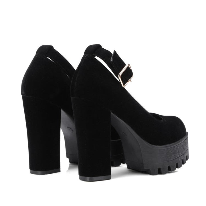 Velvet Chunky Platforms