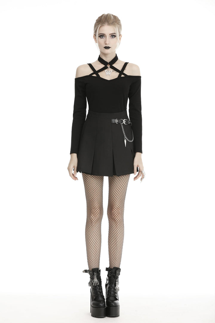 Buckled Chain Mini Skirt