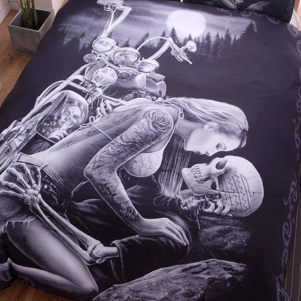 Skull Motorcycle Bedding