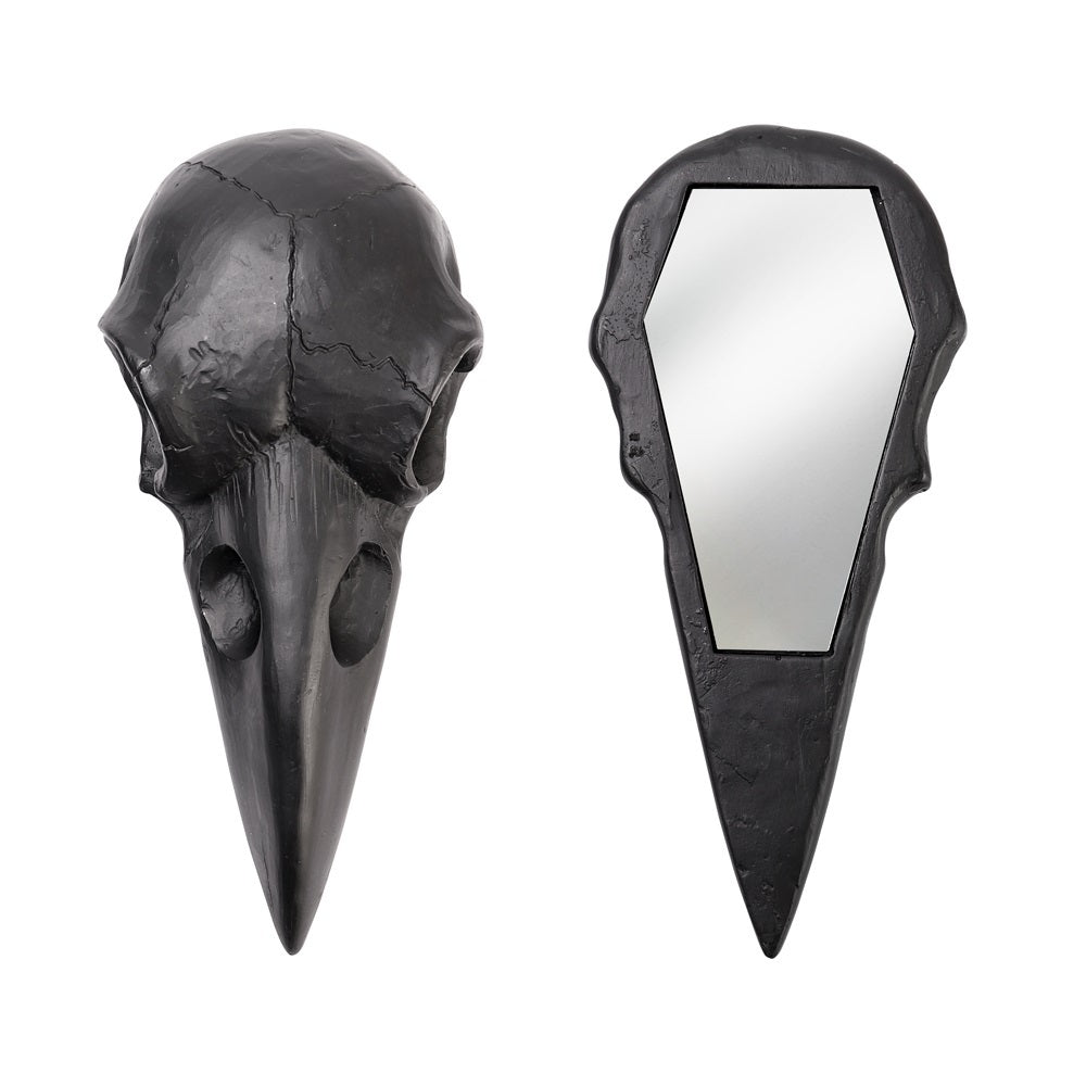 Raven Skull Hand Mirror