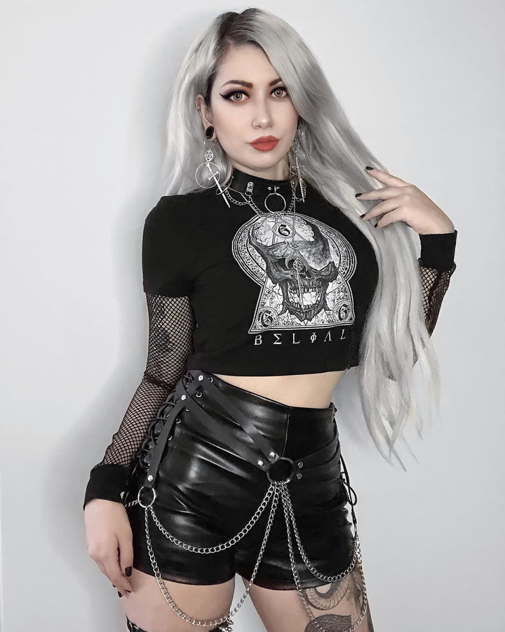 GOTHIC LEATHER SHORTS