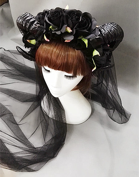 Black Rose Ram Horns