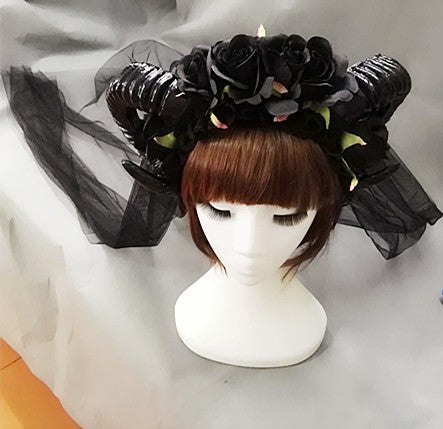 Black Rose Ram Horns