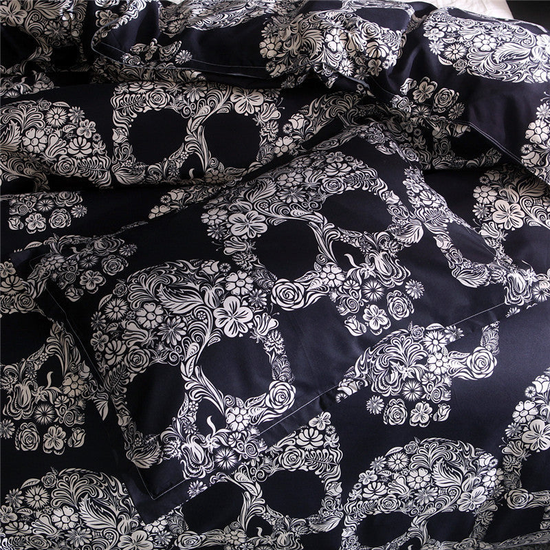 Black Sugar Skulls Bedding