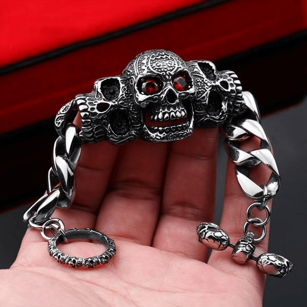 Red Eyes Skull Bracelet