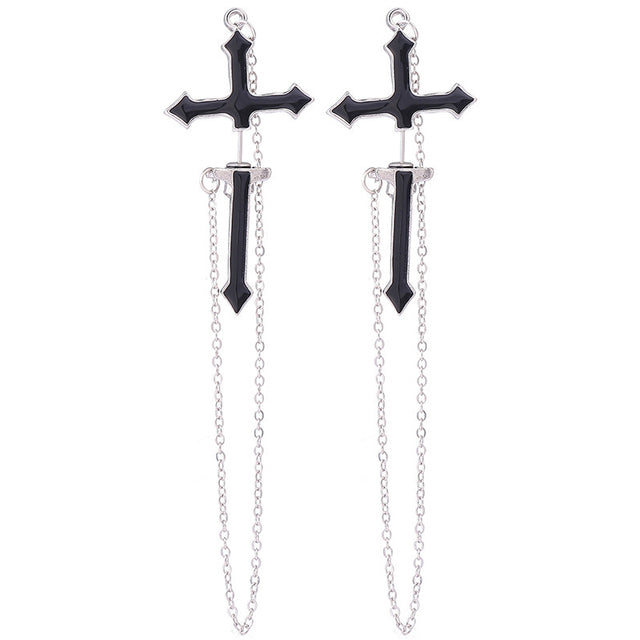 Trendy Metal Cross Earrings